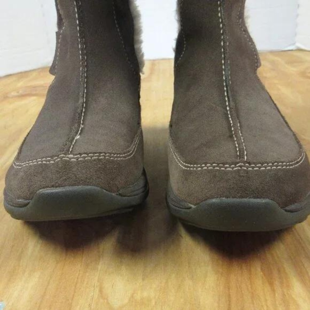 COLUMBIA Delancey Omni Shield Brown Suede Boots Womens 8.5 Omni-Grip Rubber Sole - Picture 2 of 14